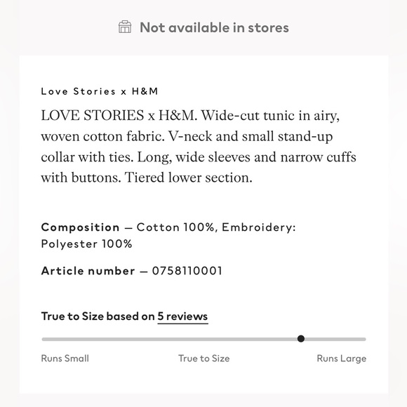 H&M hm Tiered Patterned Wide-cut V neck Tunic Mini Dress Cotton Cover Up XS NWT - Picture 16 of 16